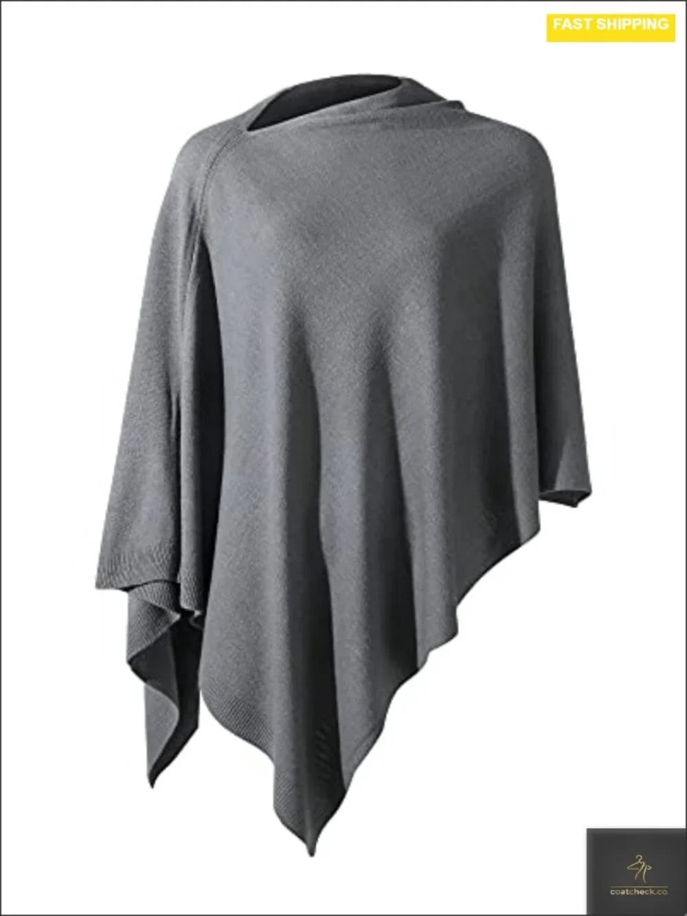 Women's Faux Cashmere Poncho Sweater Shawl Wrap Lightweight Knit Cape